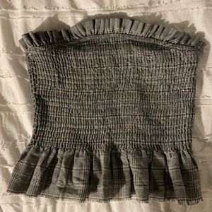 Black and white plaid tube top